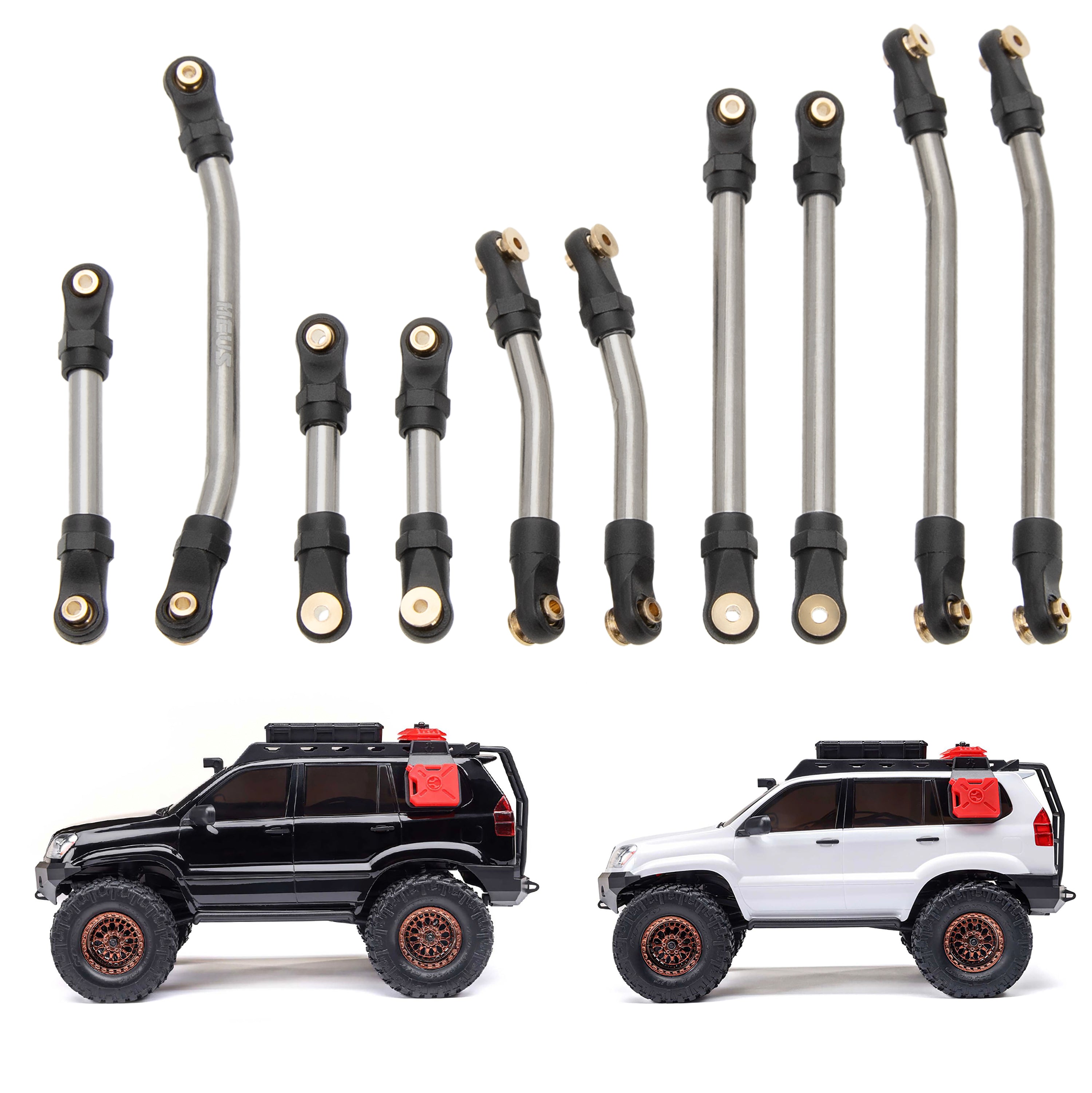 MEUS Racing Metal High Clearance Chassis Links for 1/24 SCX24 Lexus GX