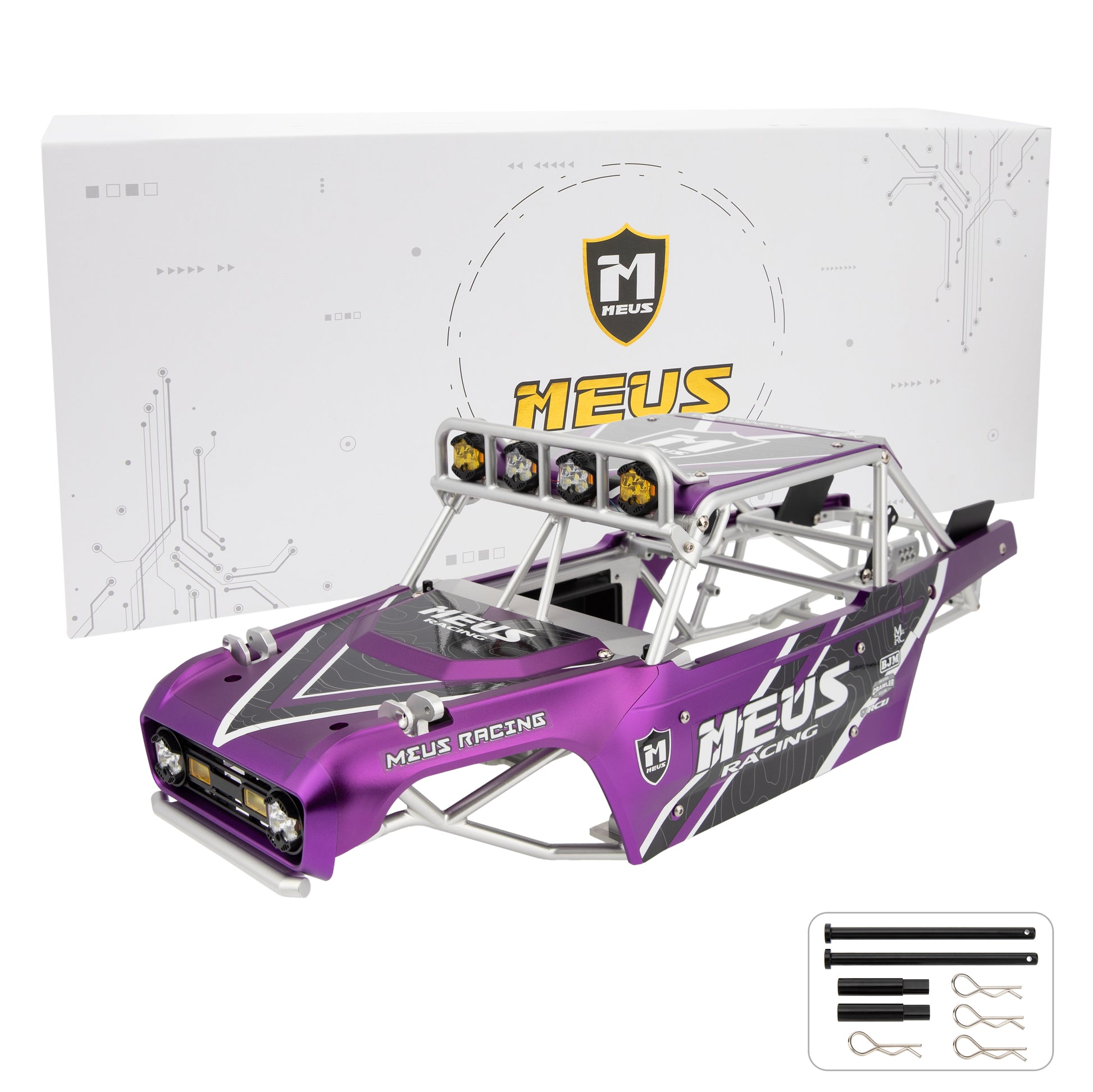 V2 Aluminum Purple Panels+Silver Cage for Vanquish H10 OPTIC