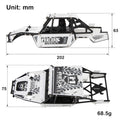 White SCX24 Mantis Roll Cage Chassis Body Shell Size