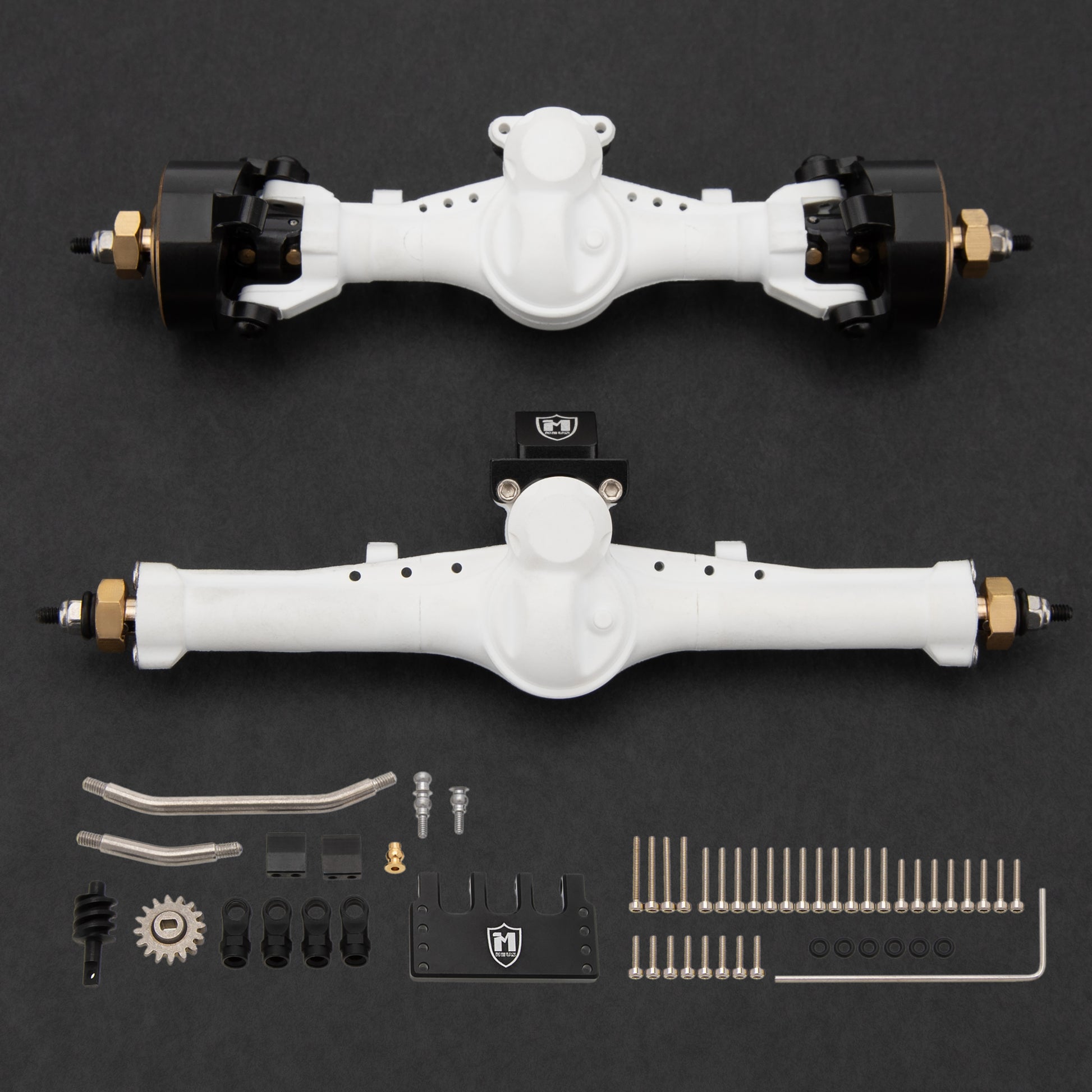 White SCX24 Nylon V2 Isokinetic front Rear Axles
