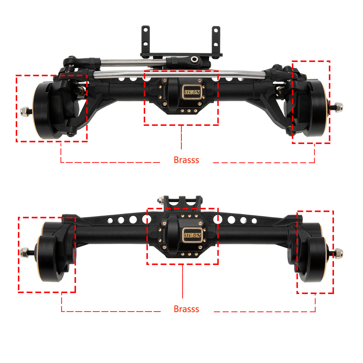 Apv Rear Axle MEUS Racing SCX10 Nylon Portal Front Rear Axles with Brass Counterweig
