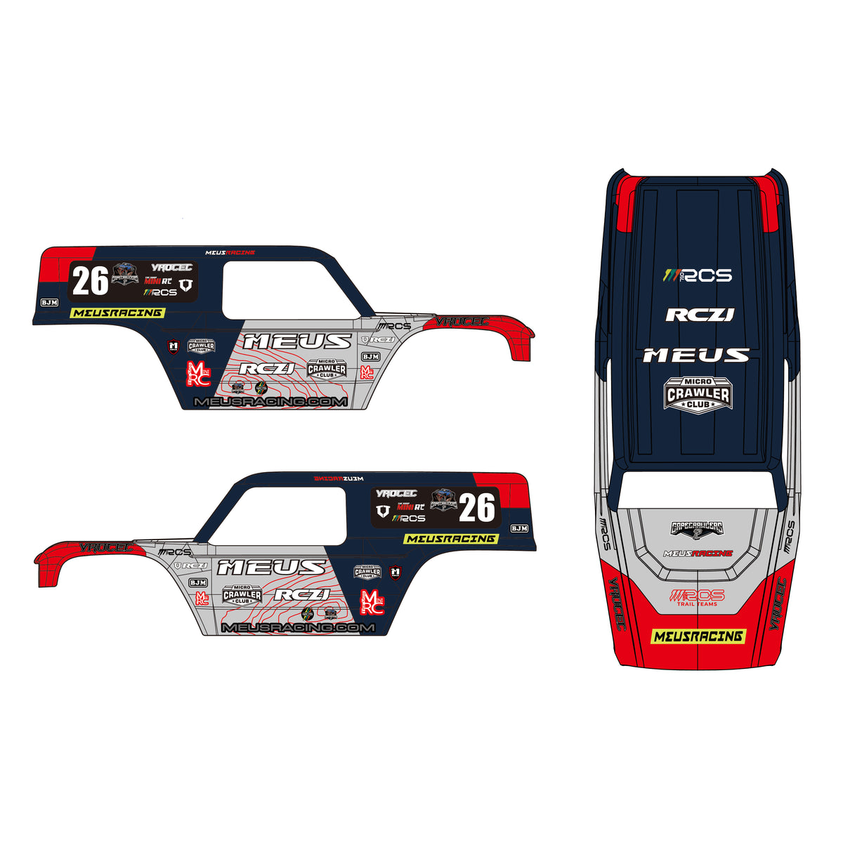 MEUS Racing MB24 Body 5.2in 132MM Axial Shell Body ABS+Nylon Carbon Fi