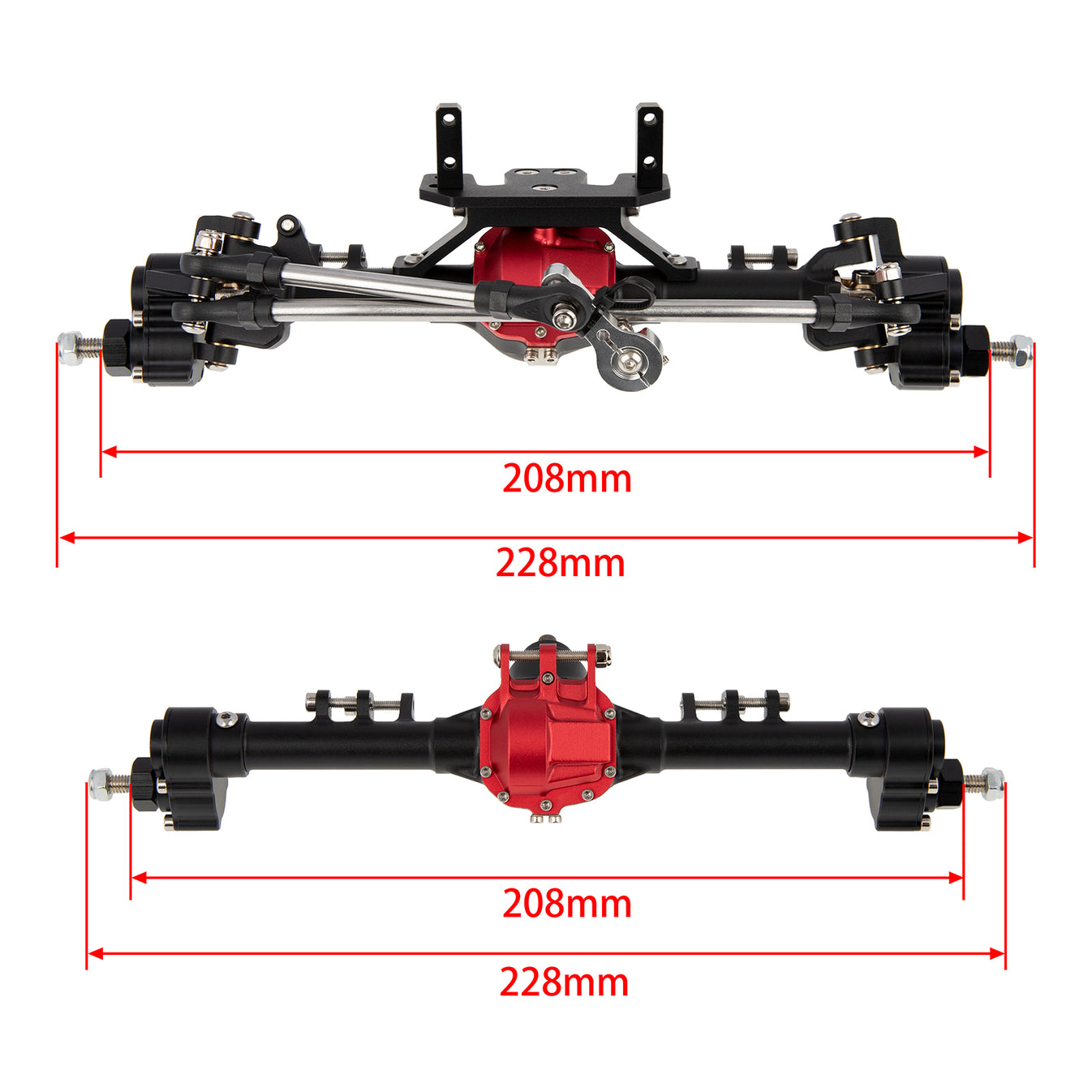MEUS Racing Metal SCX10 Axles Front and Rear Portal Axles for Axial SC