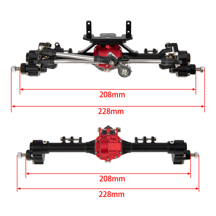 No Rear Axle Racing MEUS Racing Metal SCX10 Axles Front and Rear Portal Axles for Axial SC