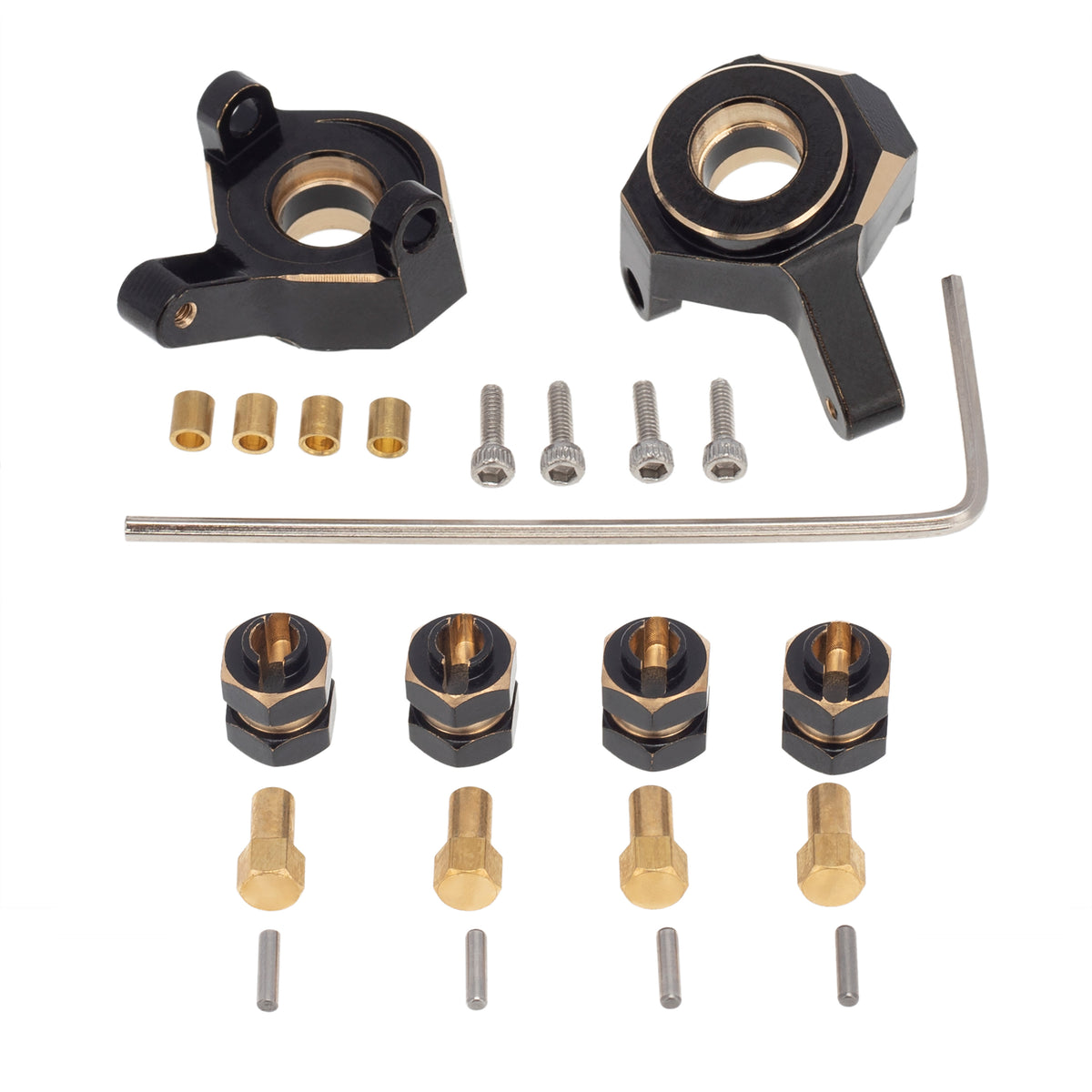 MEUS Racing Brass Steering Knuckles and Widened Wheel Hex Connector fo