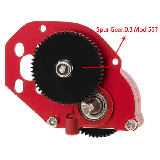Red SCX24 Transmission Gearbox with spur gear