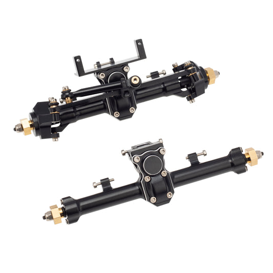 CNC Aluminum Front and Rear Axle for Axial SCX24 Black