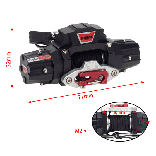 Metal Dual Motor Winch CH3 Remote Control for 1/10 Axial SCX10 90046 TRX4