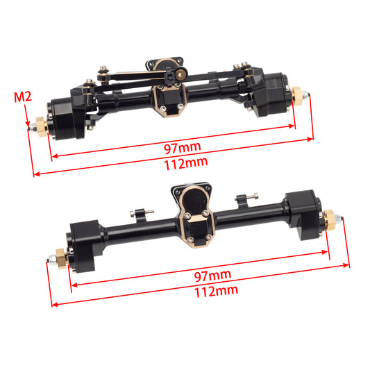 Meus Racing Brass Front/Rear Portal Axle for Axial SCX24 90081 C10 JEEP